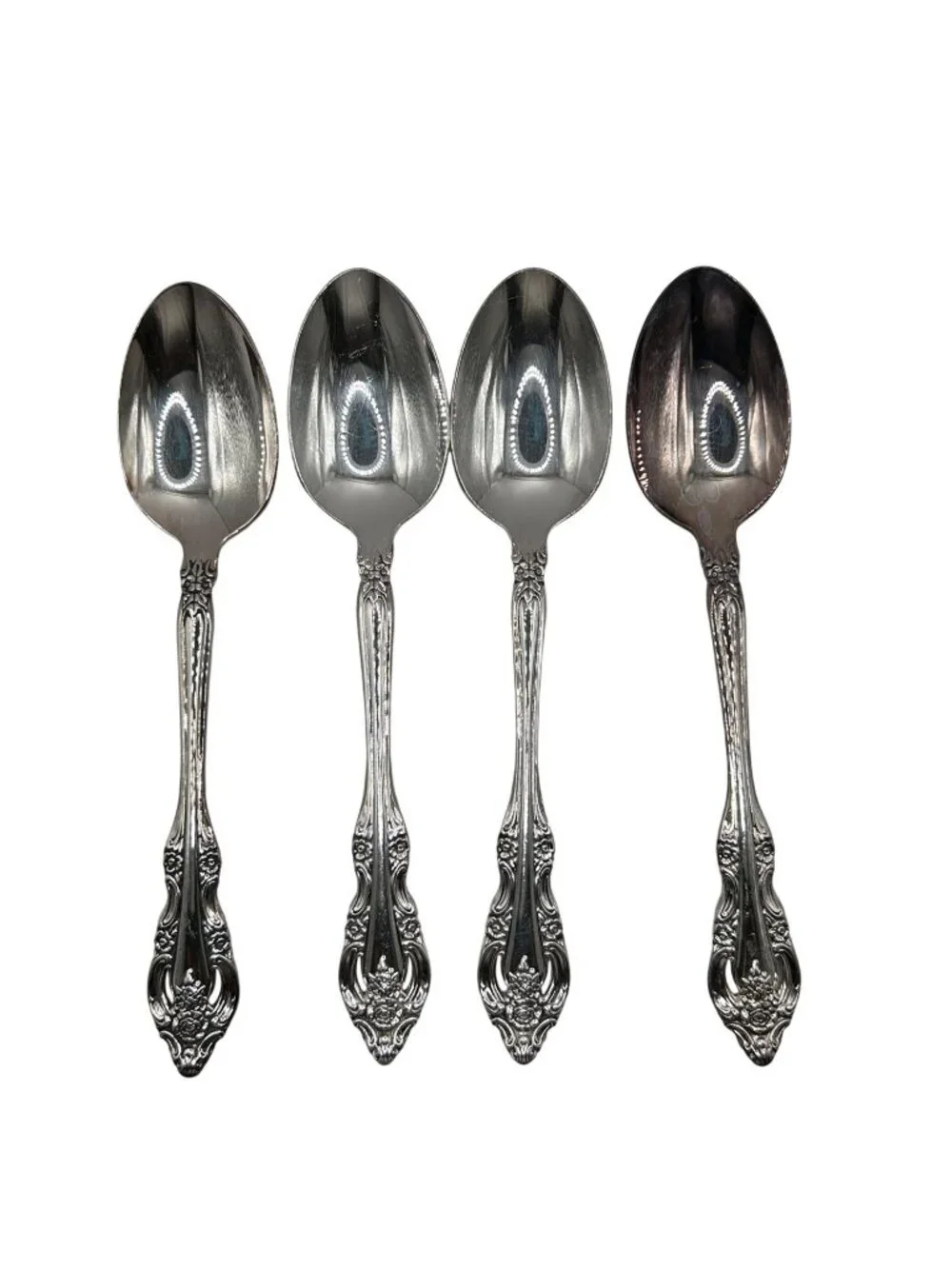 Oneida Silver Artistry Silverplate 1965 Floral Teaspoons Set Of 4 Discontinued V